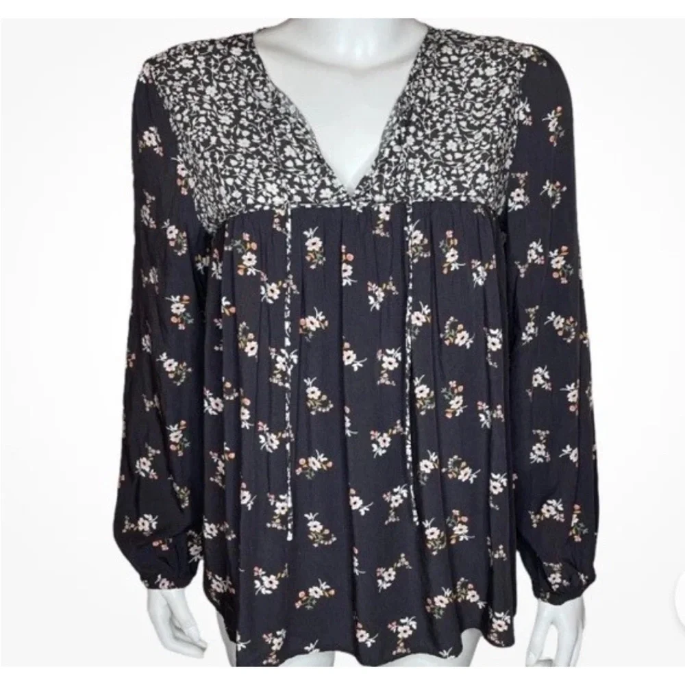 Matilda Jane Gray Floral Blouse - Picture 1 of 7